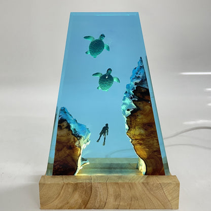 Turtle Resin Table Lamp