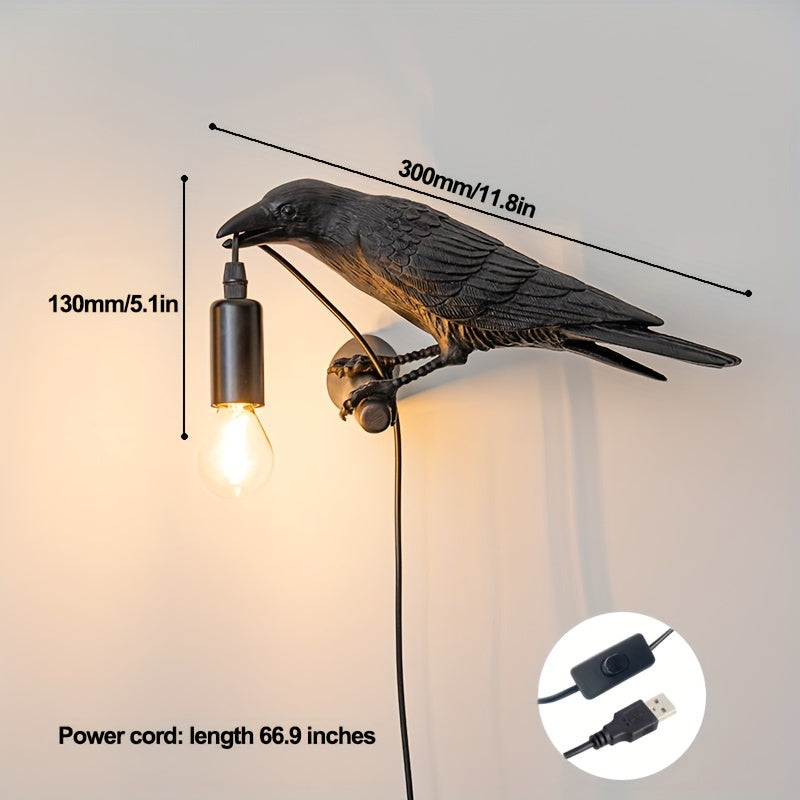 Black Raven Wall Light