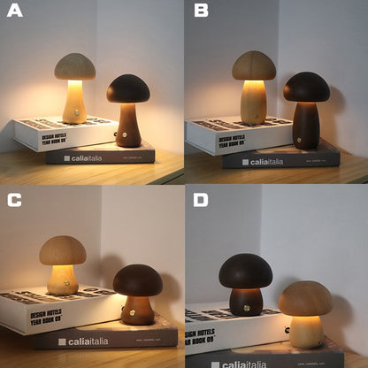 Mushroom LED Table Lamp | Wooden LED Table Lamp | Lumirevo