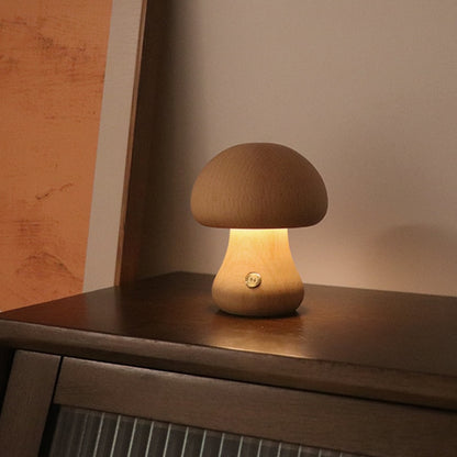 Mushroom LED Table Lamp | Wooden LED Table Lamp | Lumirevo