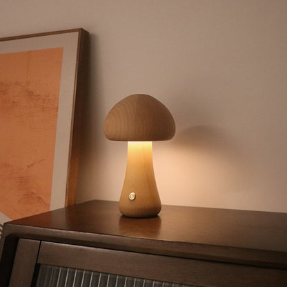 Amber ™ Wooden Mushroom LED Table Lamp