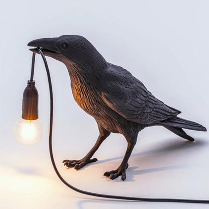 Resin Crow Table Lamp