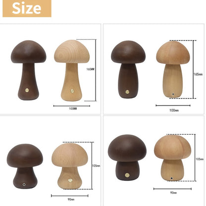 Mushroom LED Table Lamp | Wooden LED Table Lamp | Lumirevo