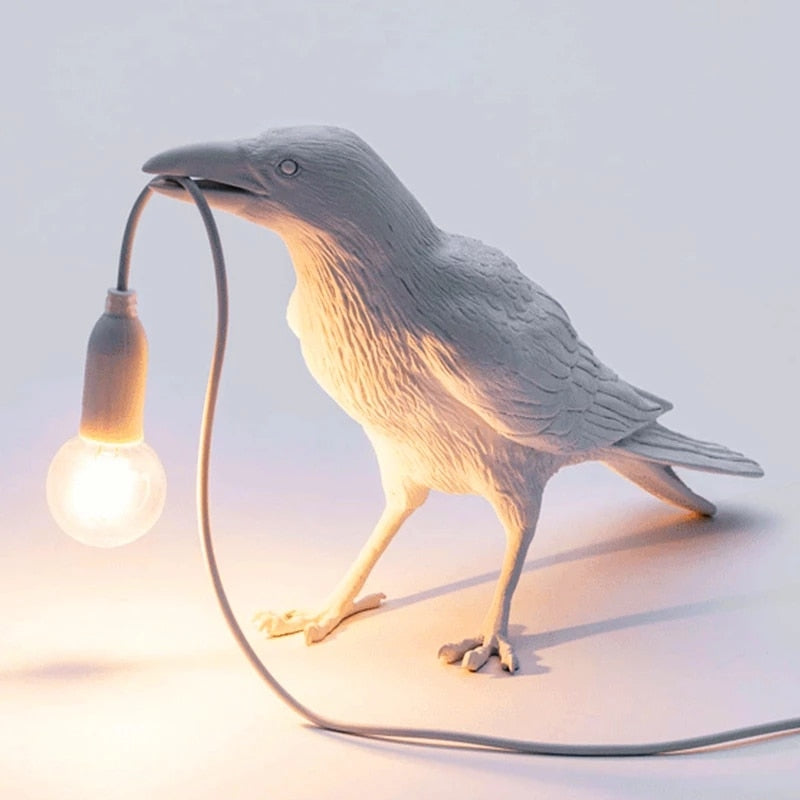 Resin Crow Table Lamp