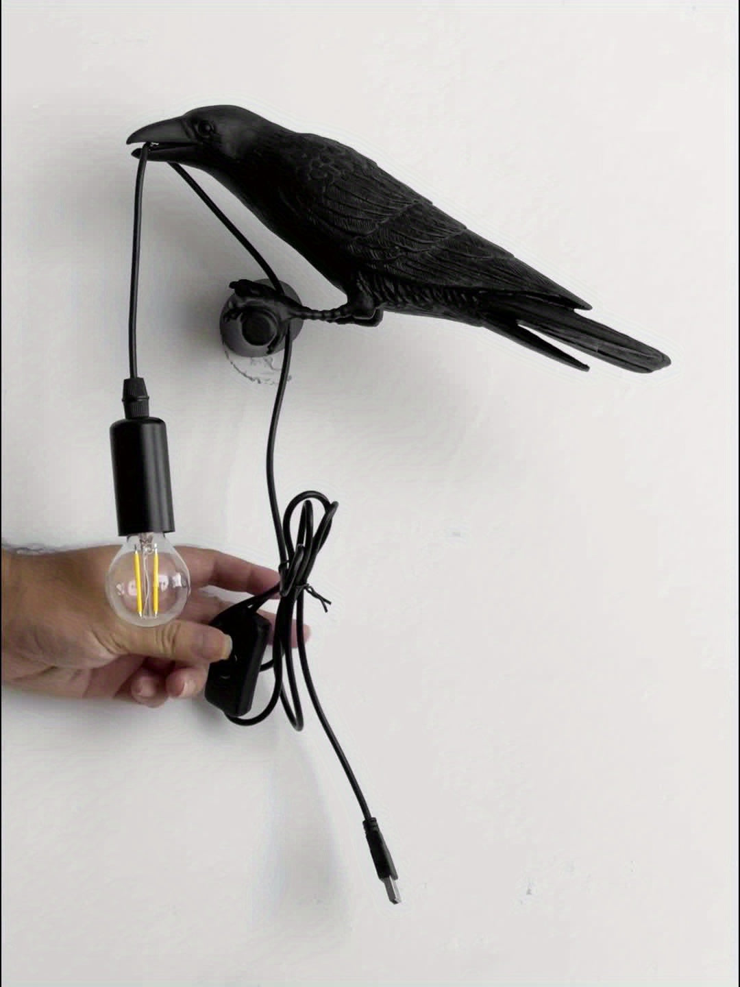 Black Raven Wall Light