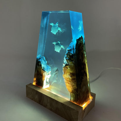 Turtle Resin Table Lamp