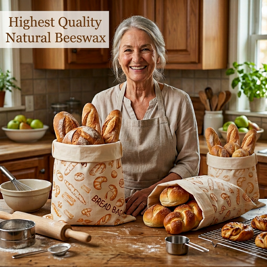 Reusable Cotton-Beeswax Bread Bag