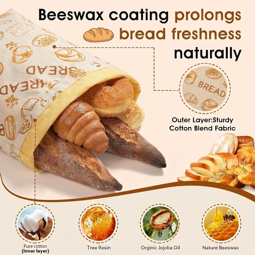 Reusable Cotton-Beeswax Bread Bag