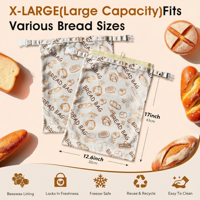 Reusable Cotton-Beeswax Bread Bag