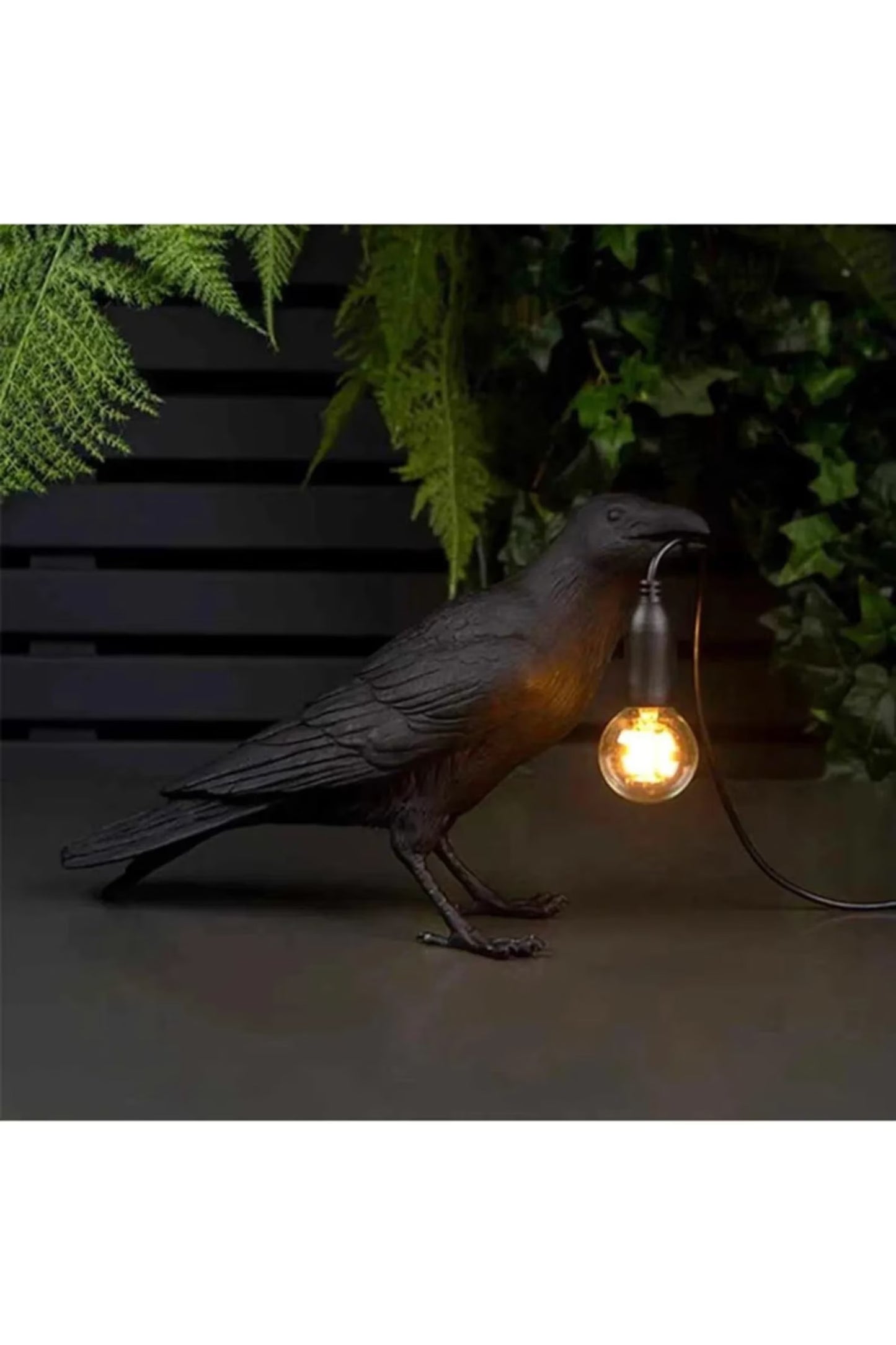 Resin Crow Table Lamp