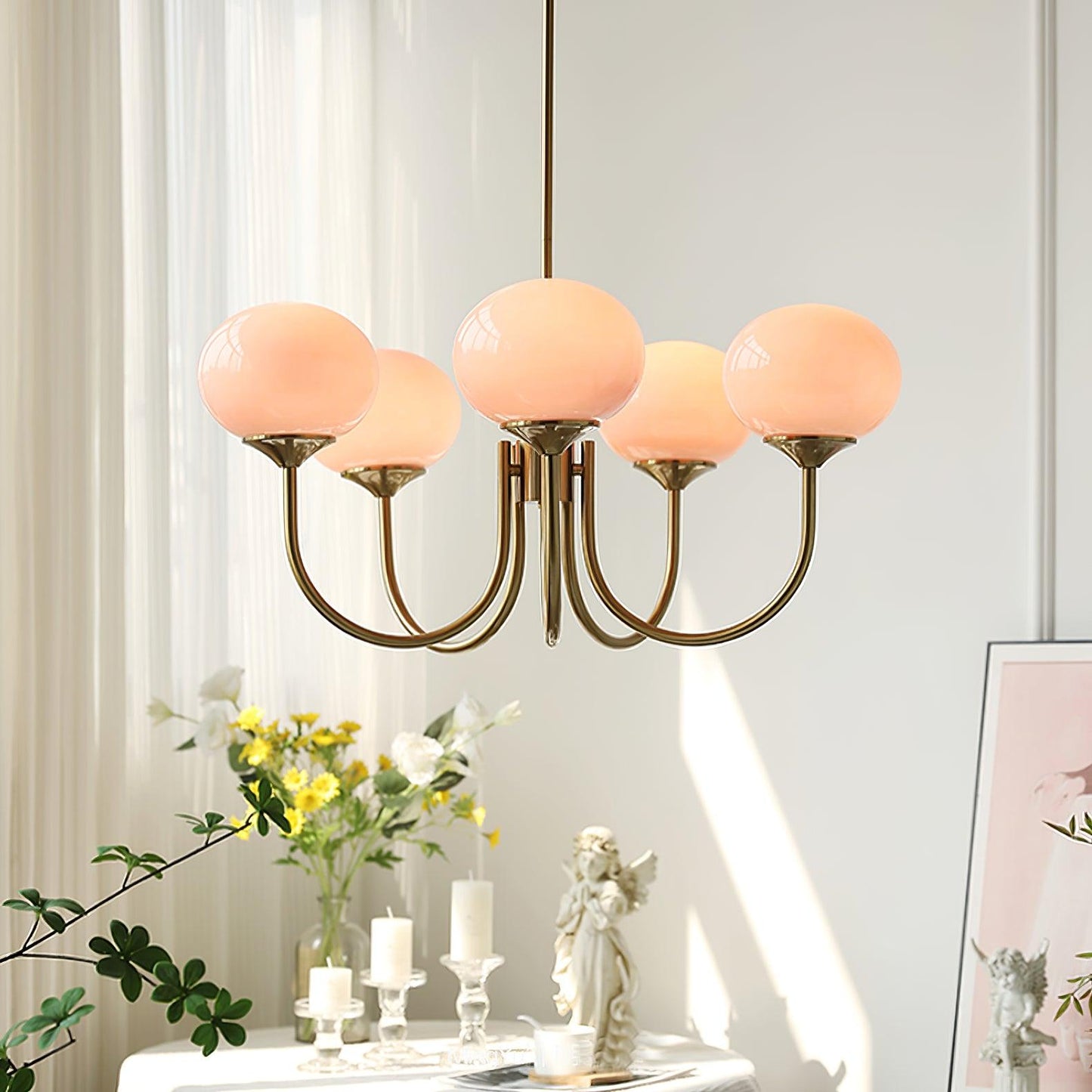 Elegant Marshmallow Glass Chandelier Light