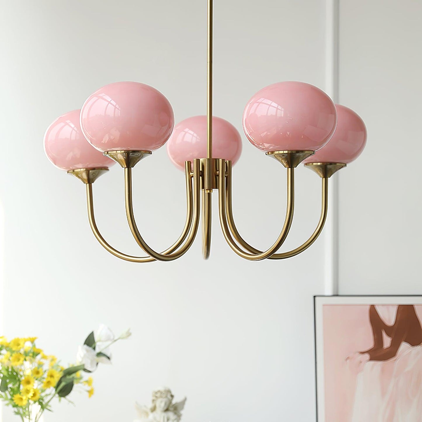 Elegant Marshmallow Glass Chandelier Light