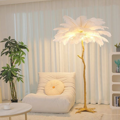 Ostrich Feather Floor Lamp