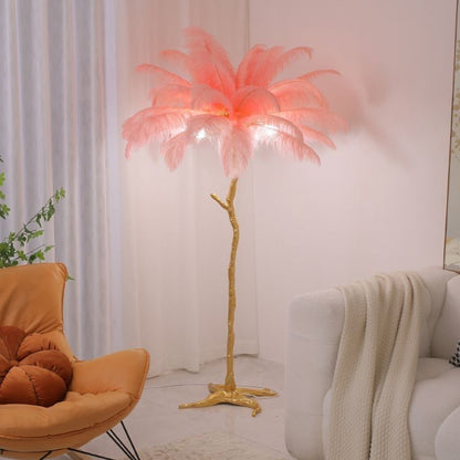 Ostrich Feather Floor Lamp