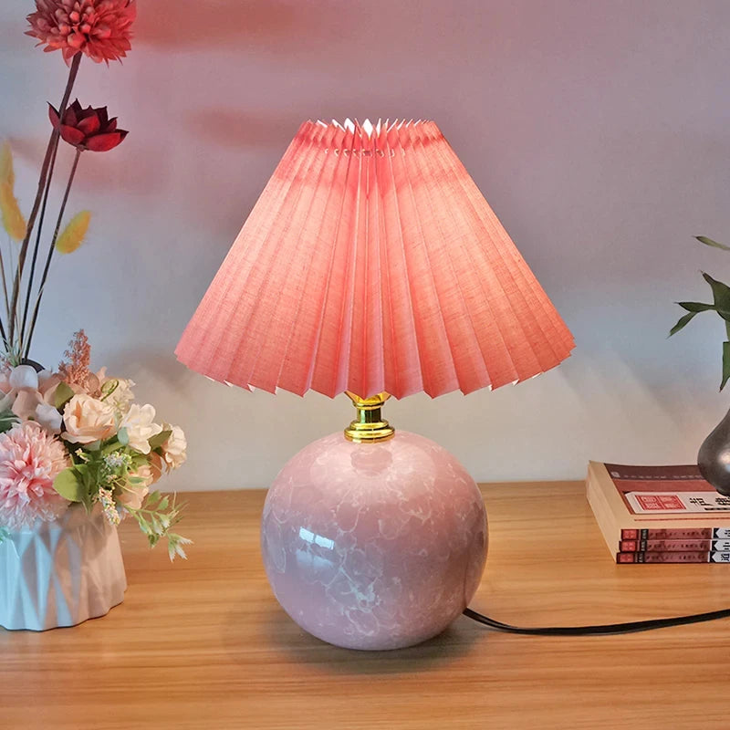 Lampe de table rose champignon