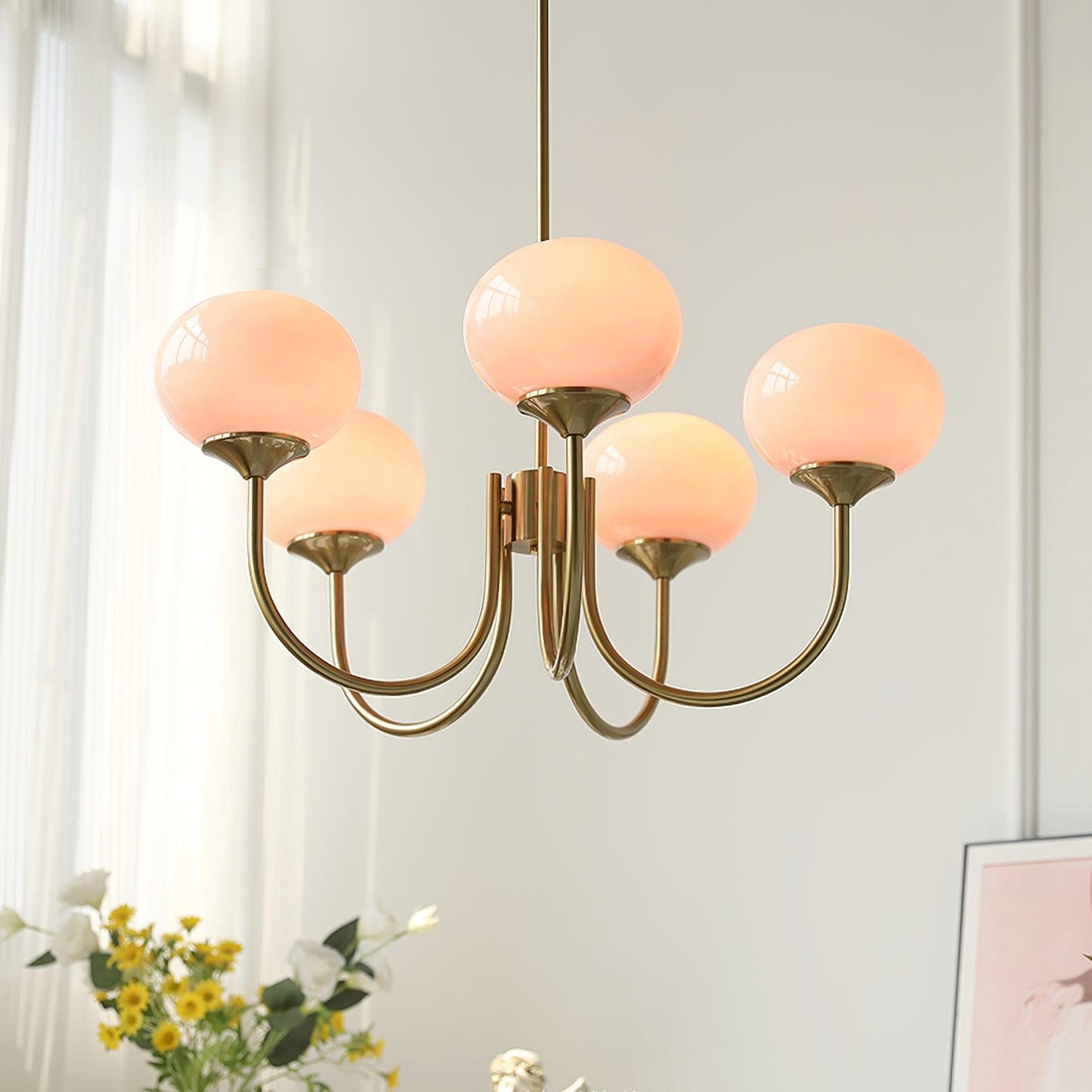 Elegant Marshmallow Glass Chandelier Light