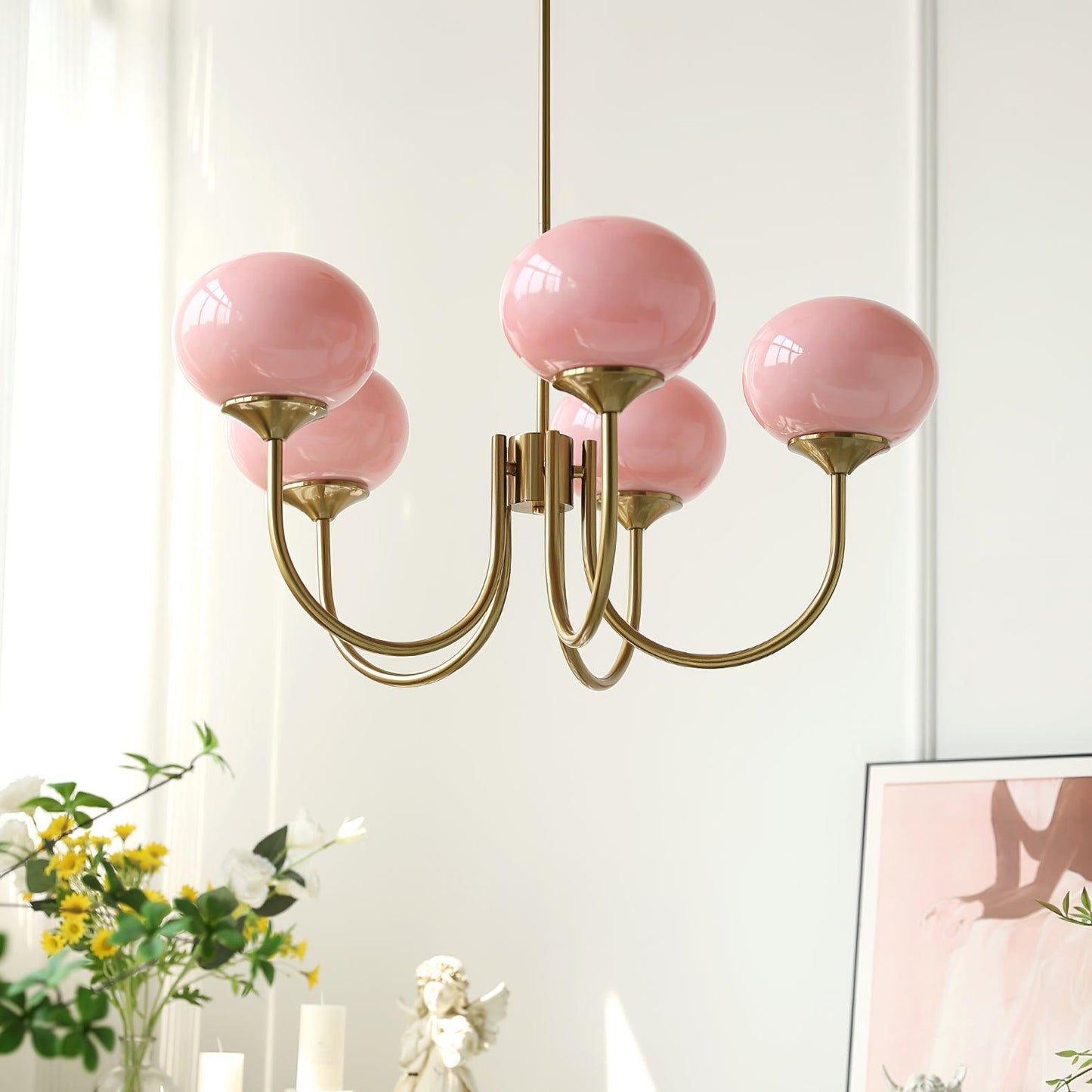 Elegante Marshmallow-Glas-Kronleuchterlampe