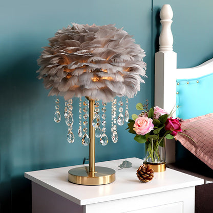 Feather Crystal Table Lamp