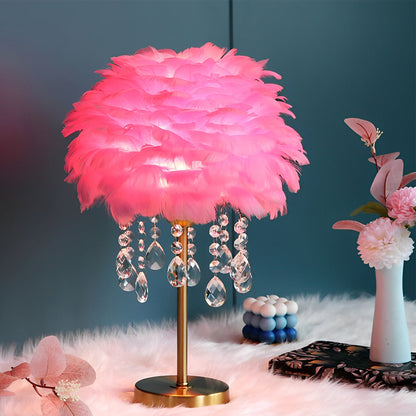 Feather Crystal Table Lamp