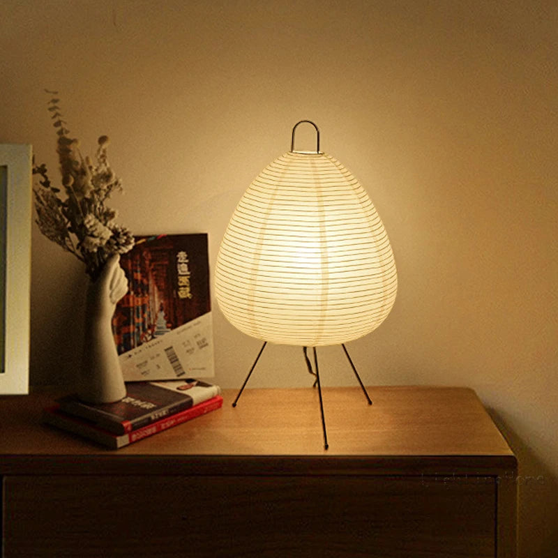 Lampe de table japonaise en papier de riz