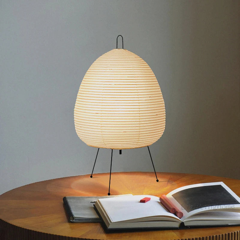 Lampe de table japonaise en papier de riz