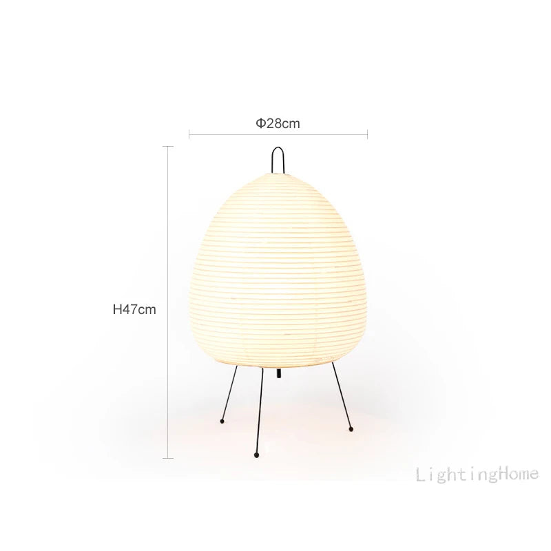 Lampe de table japonaise en papier de riz