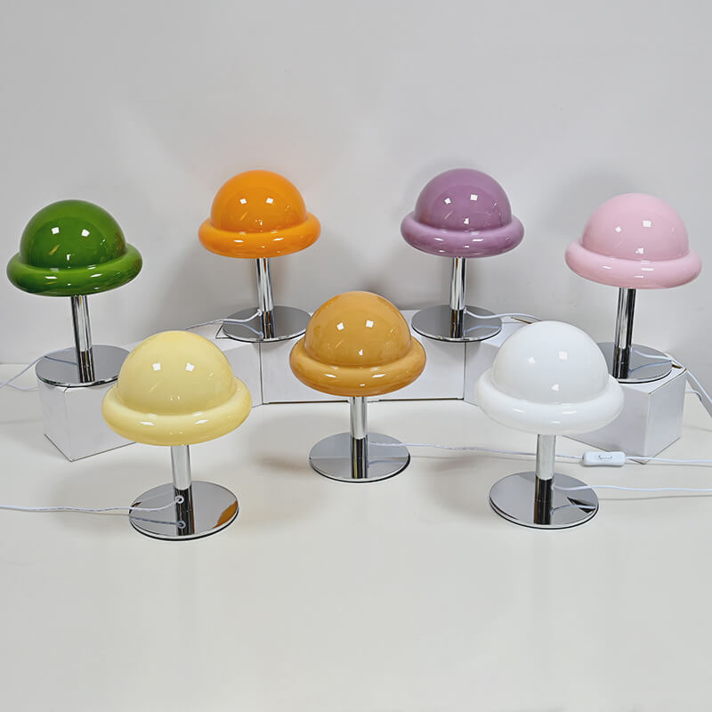 Glass Mushroom Table Lamp