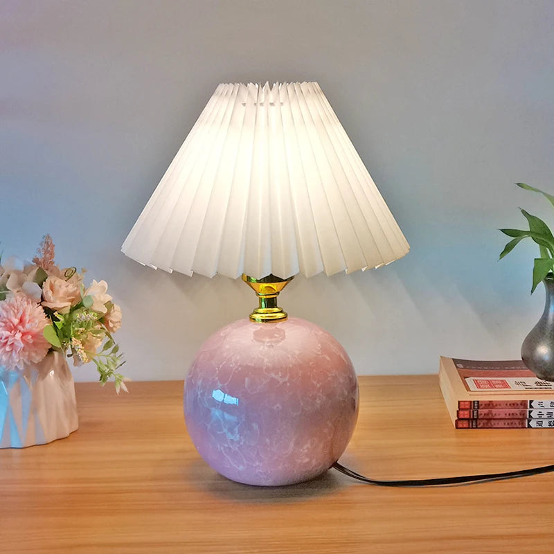 Lampe de table rose champignon