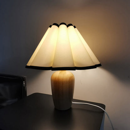 Elegant Wooden Base Table Lamp