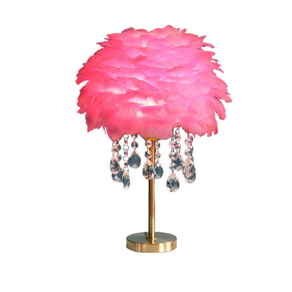 Feather Crystal Table Lamp