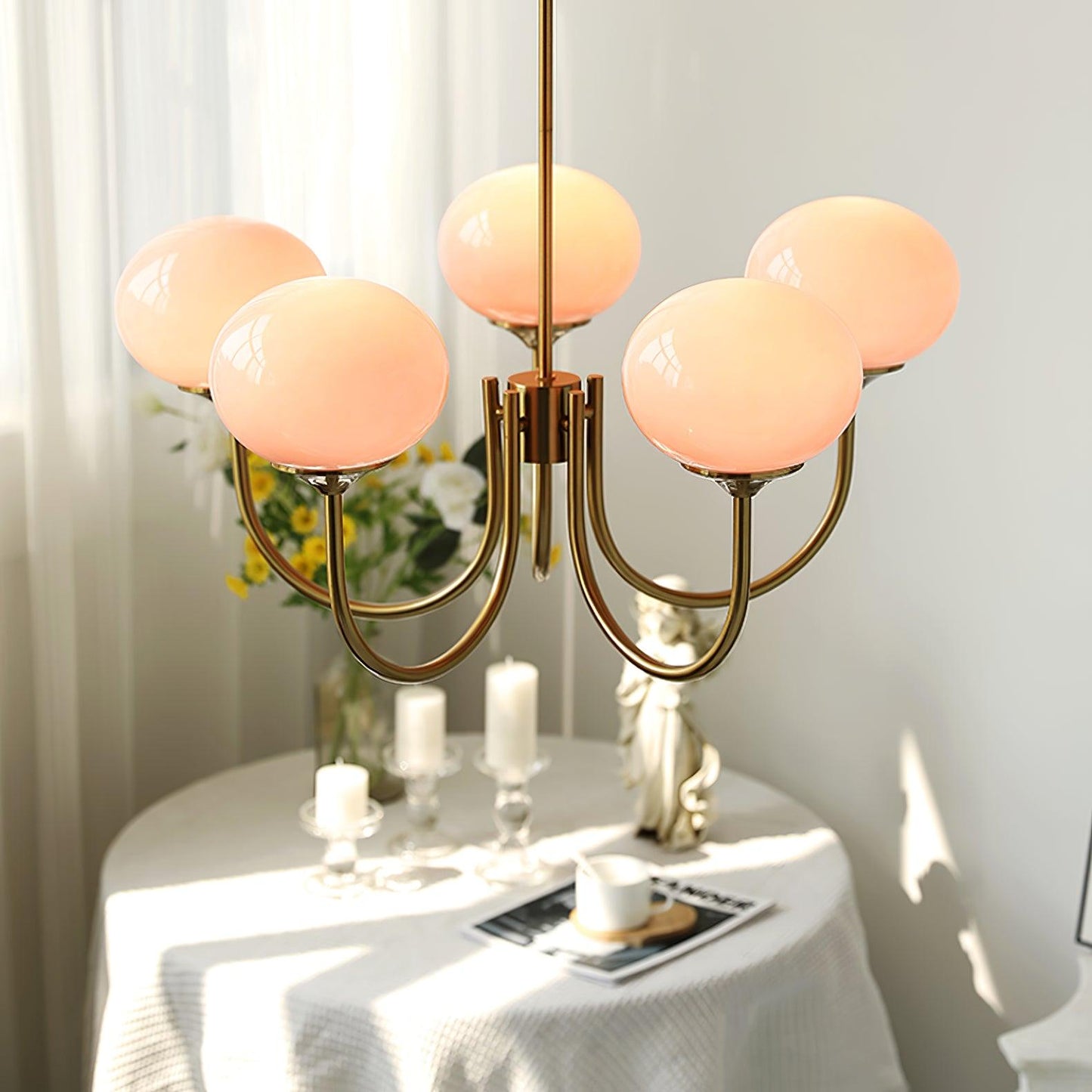 Elegante Marshmallow-Glas-Kronleuchterlampe