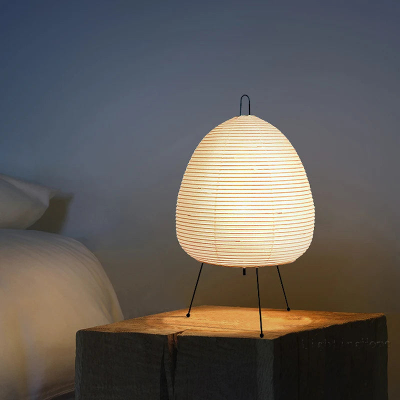 Lampe de table japonaise en papier de riz