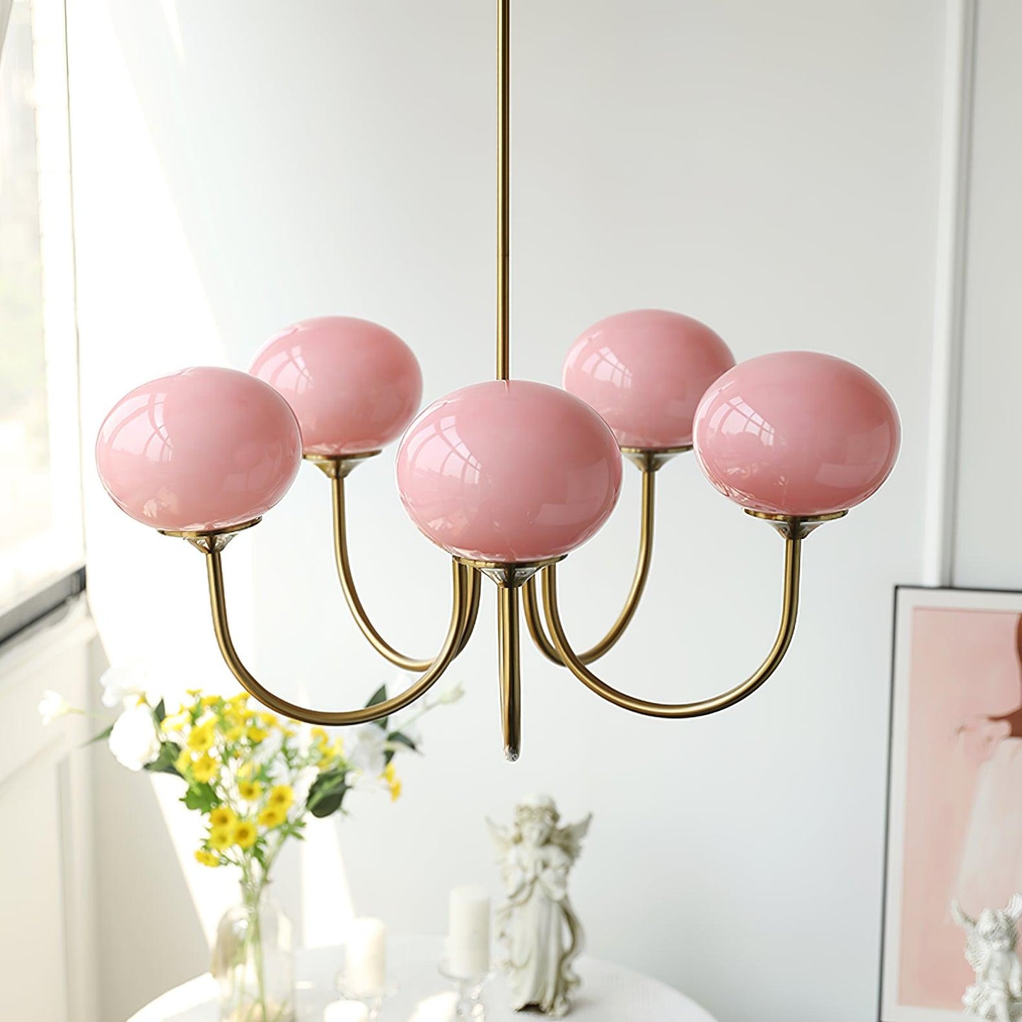 Elegant Marshmallow Glass Chandelier Light