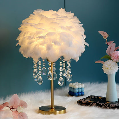 Feather Crystal Table Lamp