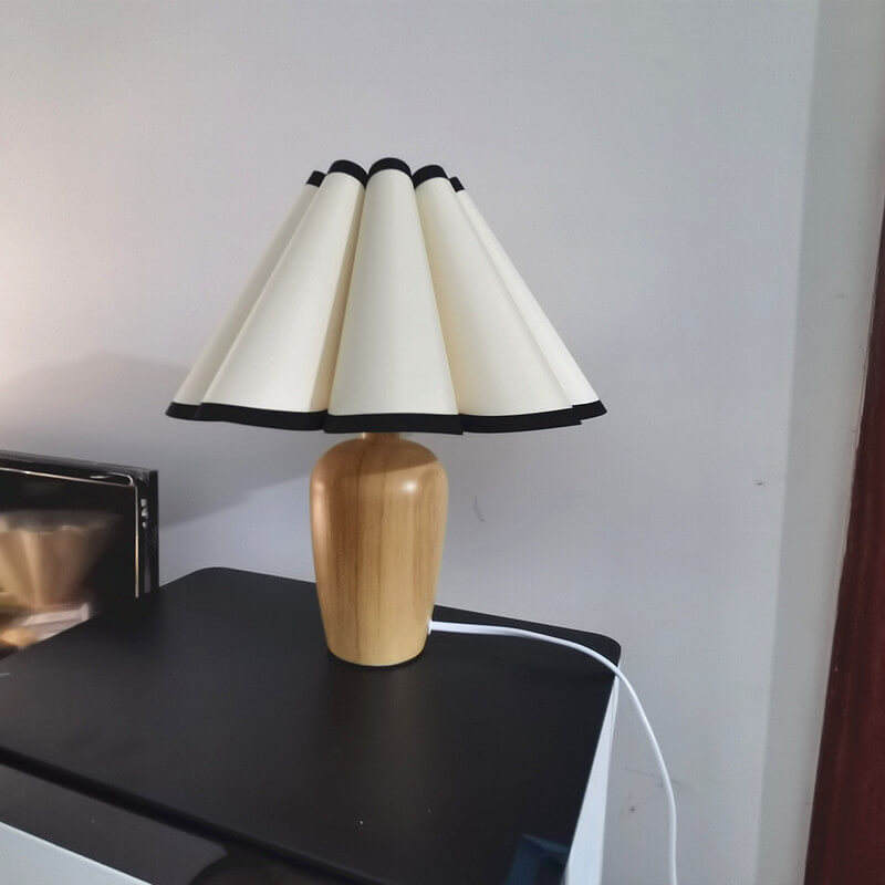 Elegant Wooden Base Table Lamp